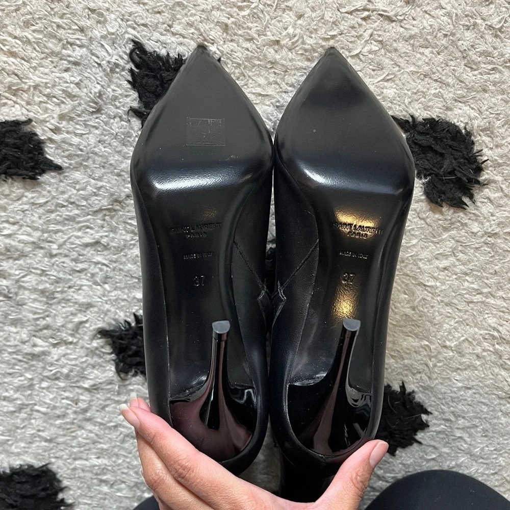 Saint Laurent size 37 Lexi 90 Zip Bootie gorgeous black ankle booties - Picture 9 of 14